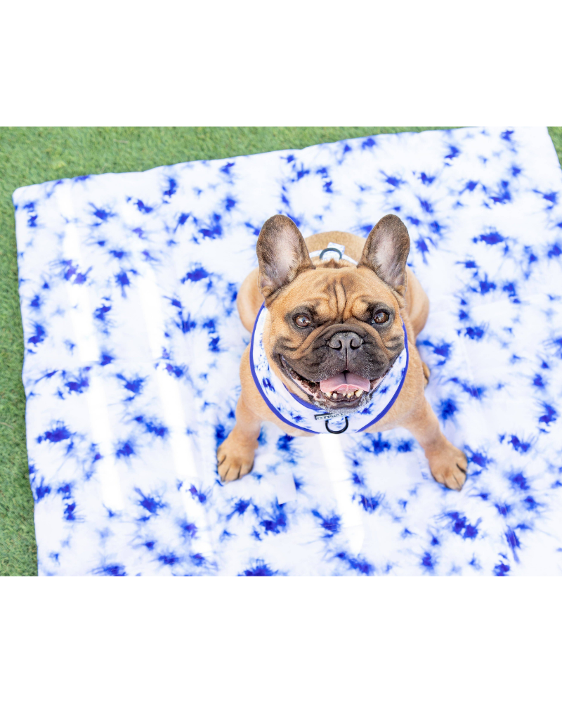 On-The-Go Pet Mat in Indigo & Neon Pink Tie-Dye (FINAL SALE) HOME BIG AND LITTLE DOGS   