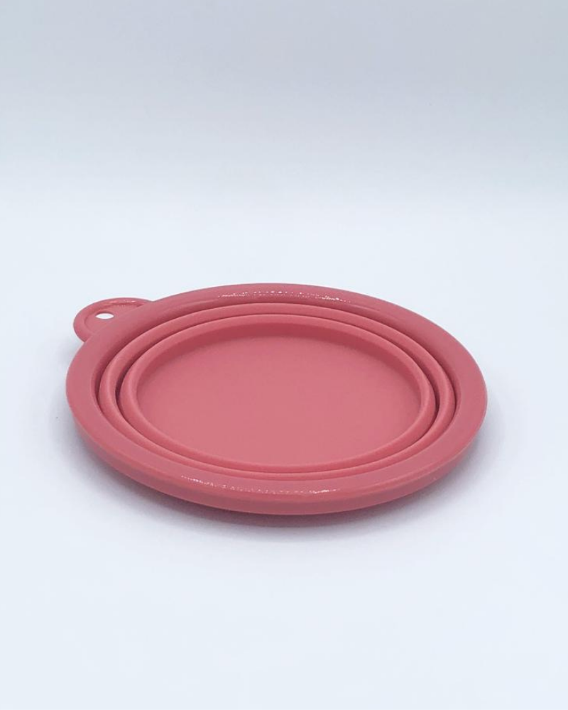 Single Travel Dog Bowl in Pink Dog Supplies BASIC STUDIO   