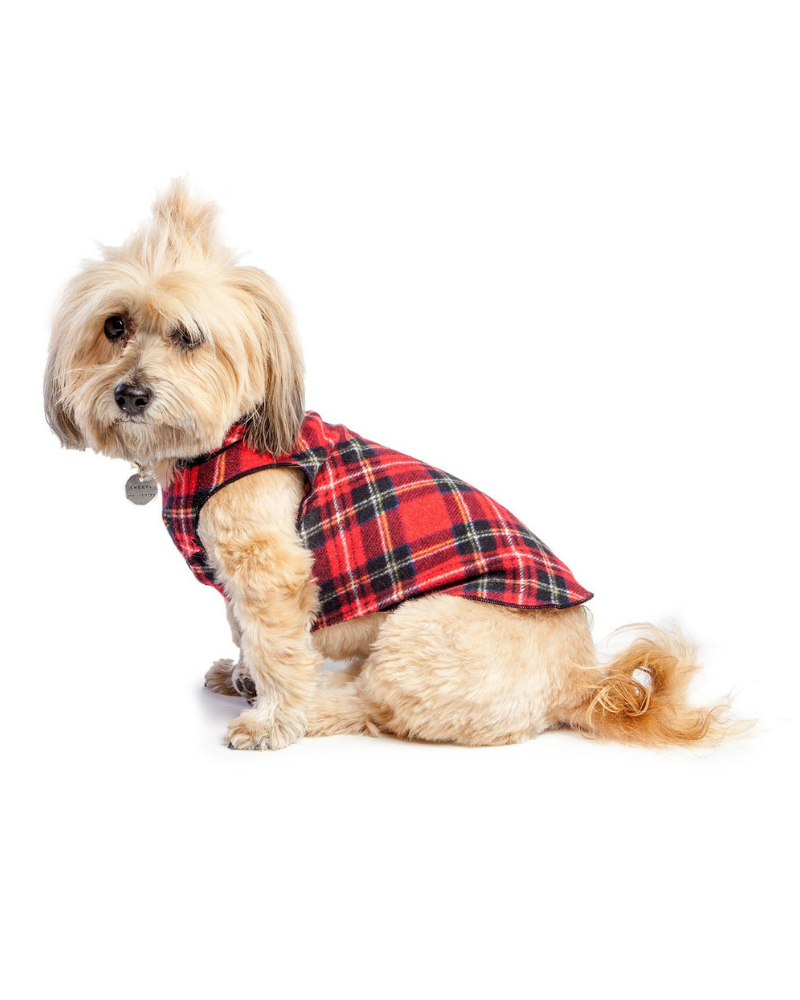 Stretch Fleece in Red Tartan Plaid (Made in the USA) Wear GOLD PAW   