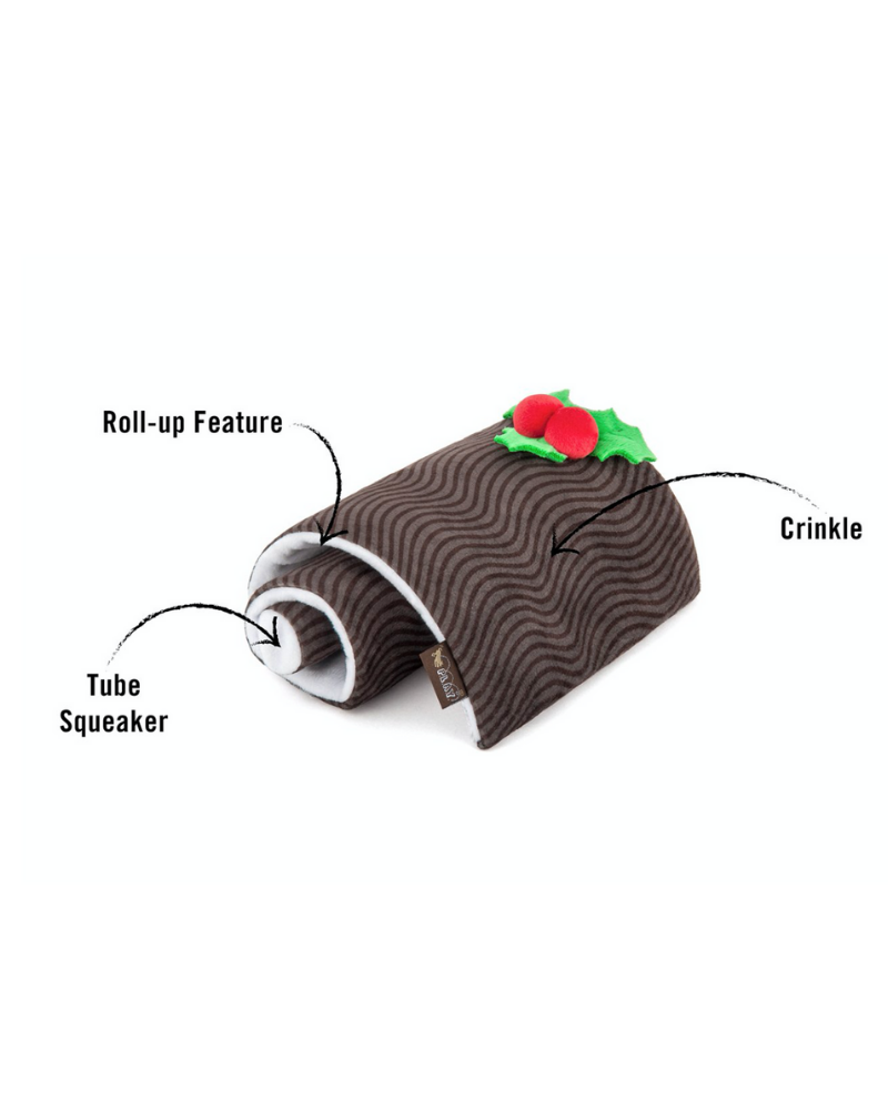 Yule Log Crinkle Dog Toy Play P.L.A.Y.   