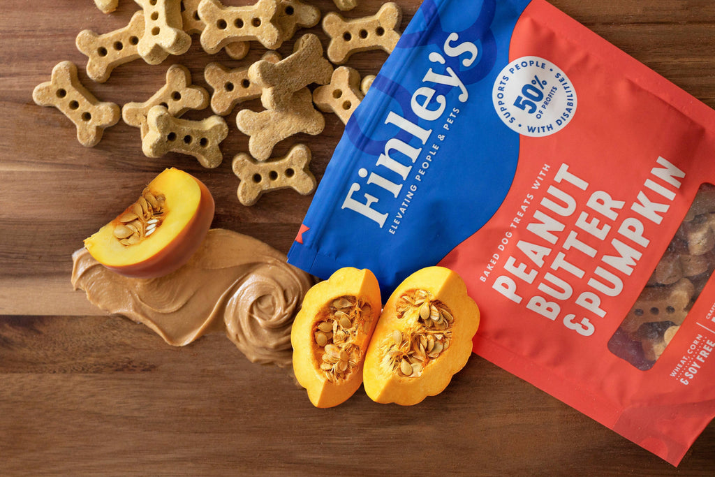 Peanut Butter & Pumpkin Crunchy Dog Biscuits Eat FINLEY'S BARKERY   