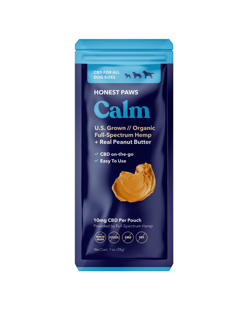 On-the-Go Calming CBD Peanut Butter Pouches Eat HONEST PAWS   