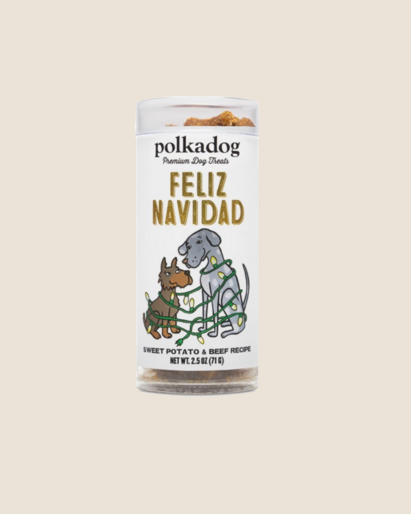 Feliz Navidad Beef & Sweet Potato Holiday Mini Tube Dog Treats Dog Treats POLKA DOG BAKERY   