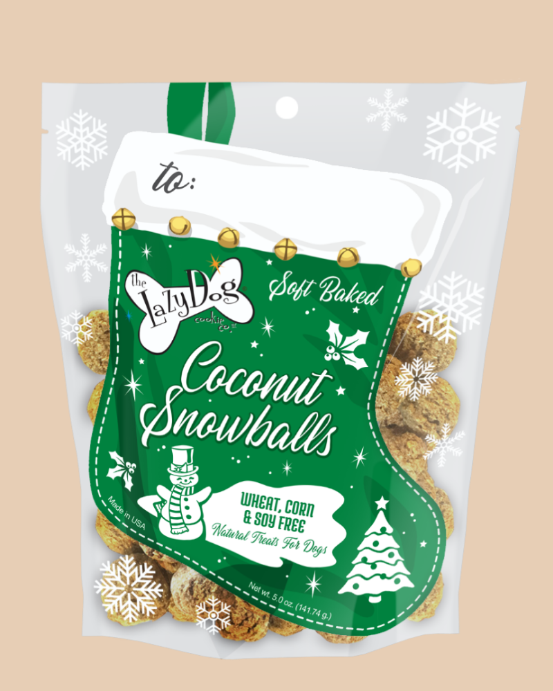 Coconut Snowballs Soft Baked Dog Treats (Made in the USA) << FINAL SALE >> Eat LAZY DOG COOKIE CO   
