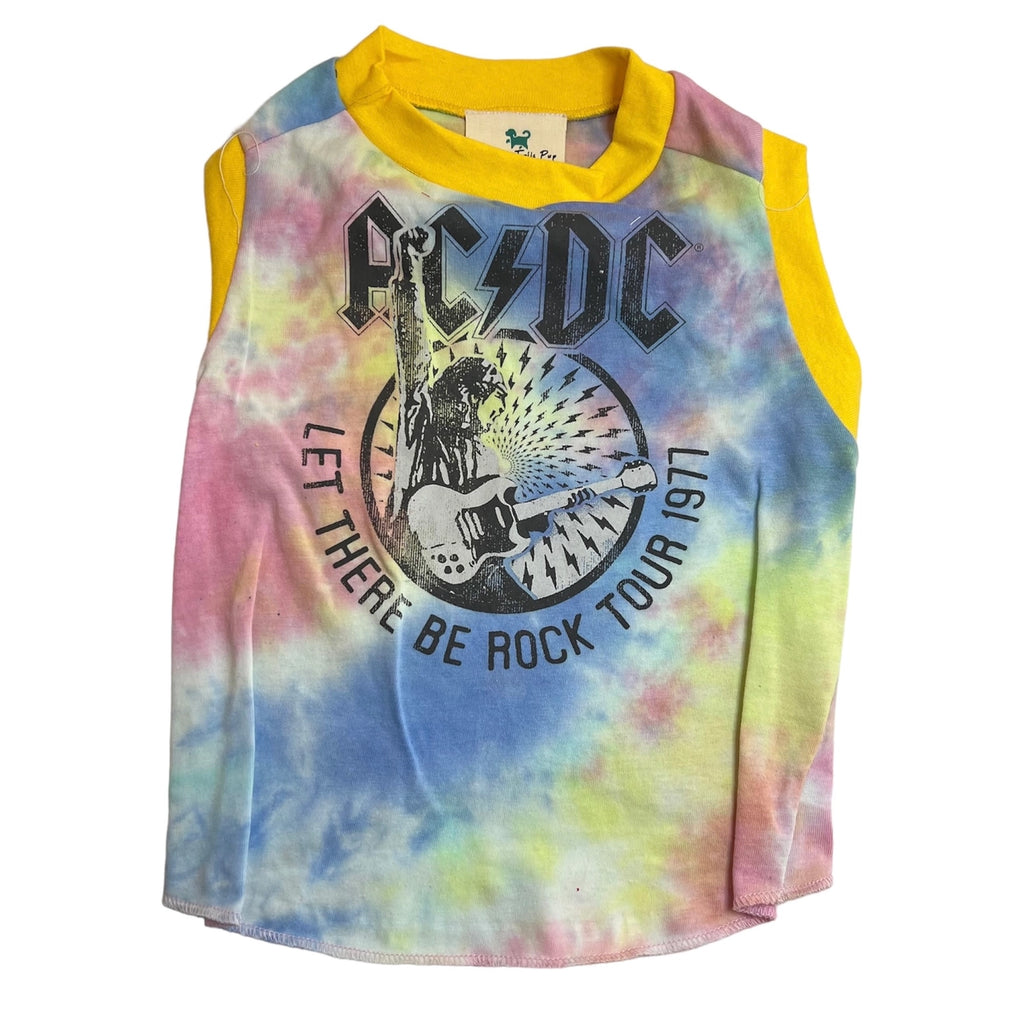 Recycled Vintage Dog Tee (Made in the USA) (CLEARANCE) Wear HEADS OR TAILS PUP ACDC (Tie-Dye) LARGE 
