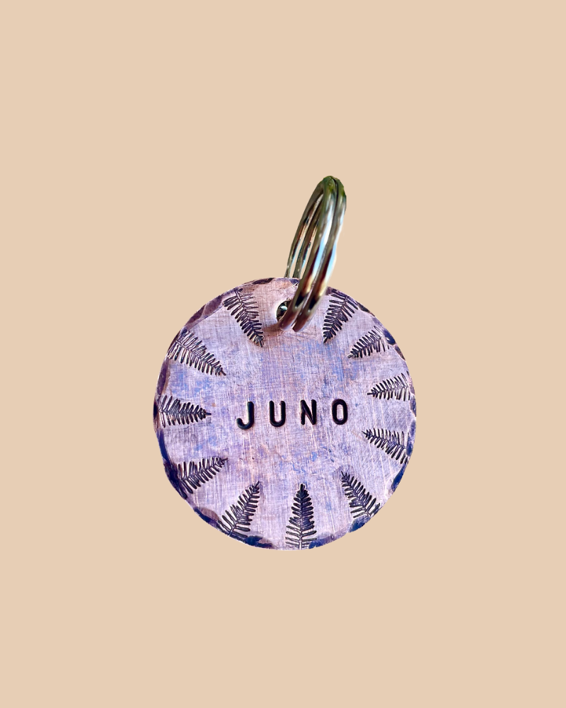 Juno Forest Custom Dog ID Tag (Custom/Drop-Ship) (Made in the USA) Wear THE COPPER POPPY   