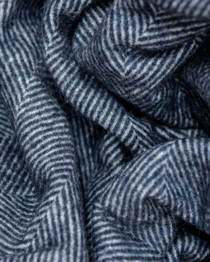 Recycled Wool Pet Blanket in Navy Herringbone (FINAL SALE) HOME THE TARTAN BLANKET CO.   