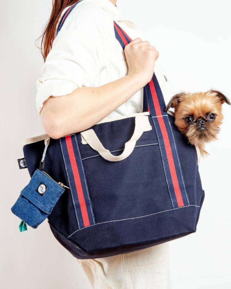 City Carrier Dog Bag in Size 1 Carry DOG & CO. COLLECTION Navy with Red  