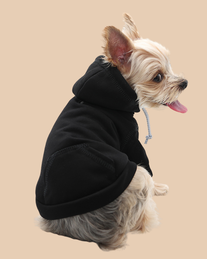 Drawstring Dog Hoodie in Black<br>((FINAL SALE)) Wear DOGO   