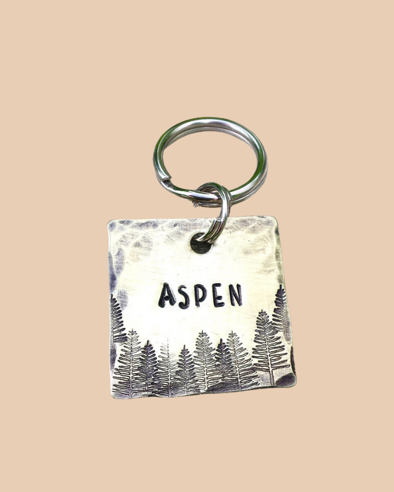 Aspen Custom Dog ID Tag (Custom/Drop-Ship) (Made in the USA) Wear THE COPPER POPPY   