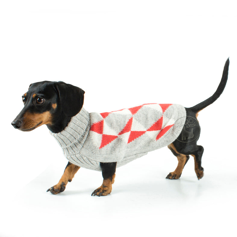 ALQO WASI | Coral Argyle Sweater Apparel ALQO WASI   