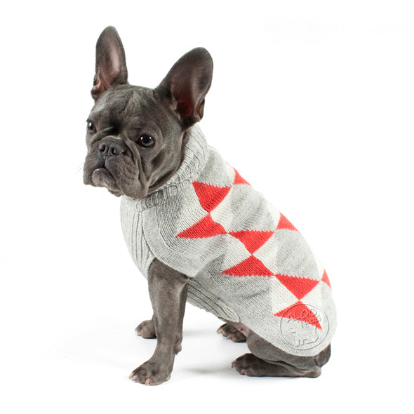 ALQO WASI | Coral Argyle Sweater Apparel ALQO WASI   