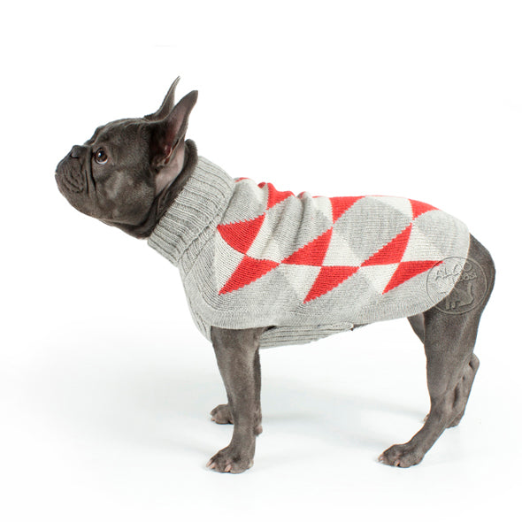 ALQO WASI | Coral Argyle Sweater Apparel ALQO WASI   