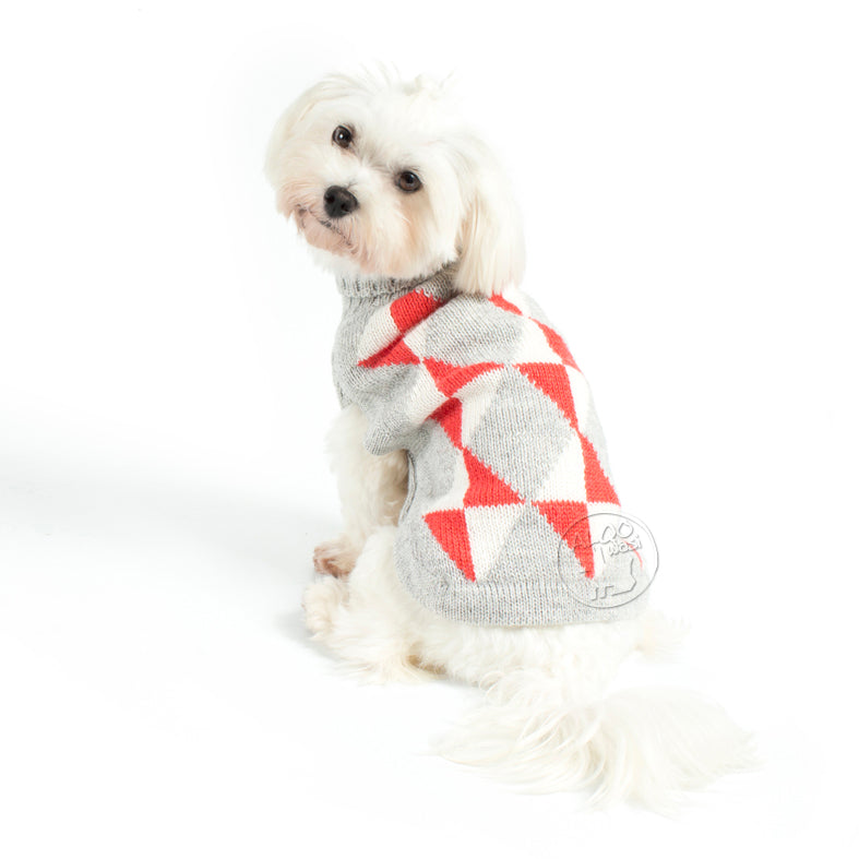ALQO WASI | Coral Argyle Sweater Apparel ALQO WASI   