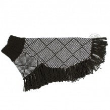 ALQO WASI | Diamond Sweater Poncho in Black + White Apparel ALQO WASI   