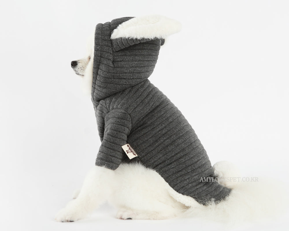 AMY LOVES PET | Bunny Hoodie in Grey Apparel AMY LOVES PET   