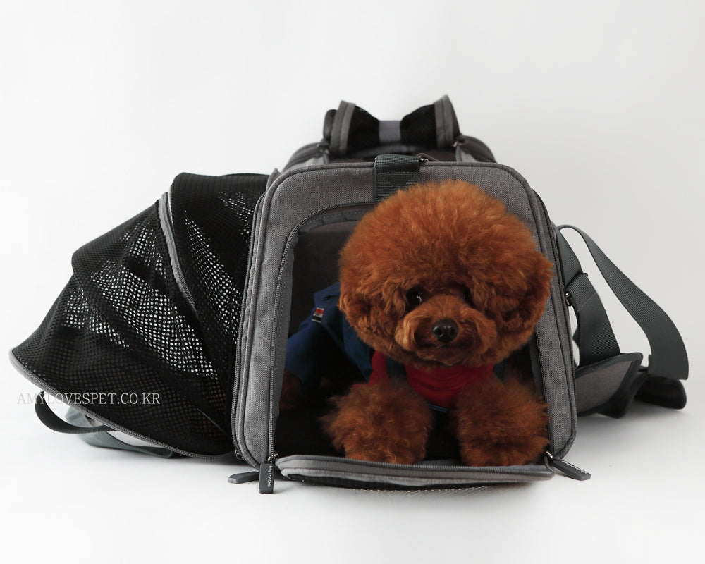 ALP | Expandable Travel Carrier in Grey Carry AMY LOVES PET   