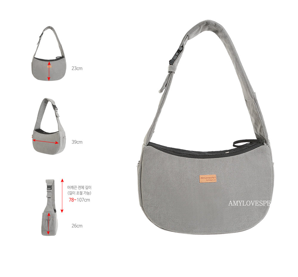 Half Sling Crossbody Bag in Cozy Grey Carry AMY LOVES PET   