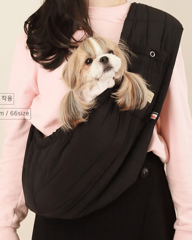 Hug-Me Sling in Quilted Black Carry AMY LOVES PET   