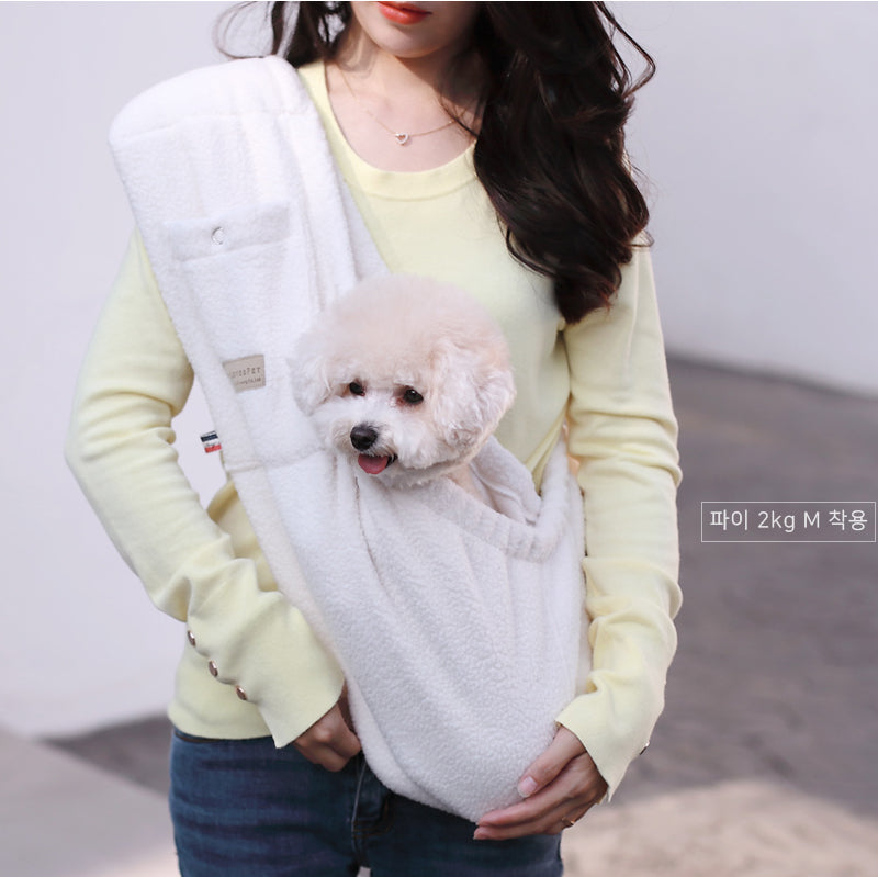 ALP | Hug-Me Sling in Cream Wooly Fleece Carry AMY LOVES PET   