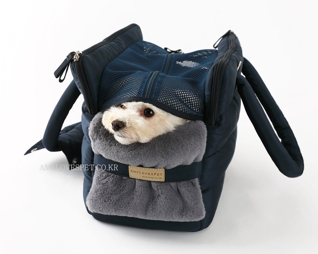 AMY LOVES PET | Rene Padded Shoulder Bag in Black Carry AMY LOVES PET   
