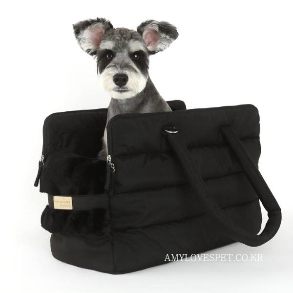 AMY LOVES PET | Rene Padded Shoulder Bag in Black Carry AMY LOVES PET   