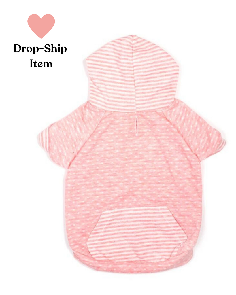 Pink Dot & Stripe Hoodie (Drop-Ship) Drop Ship THE WORTHY DOG   