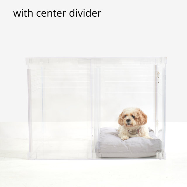 Clear Acrylic Dog Crate & Gate for Small Dogs | Wunderpets / Brass