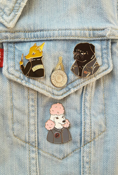 THESE THINGS | Bad Bitter Gang Alley Cat Enamel Pin Human THESE THINGS   