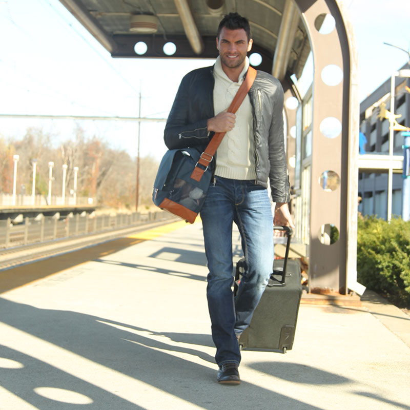 BARK N' BAG | Organic Denim Outback Messenger Carry BARK N' BAG   
