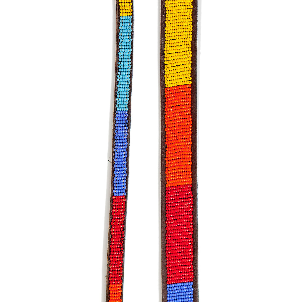 BEADWORKS KENYA | Rainbow Stripe Beaded Leash Leash BEADWORKS KENYA   