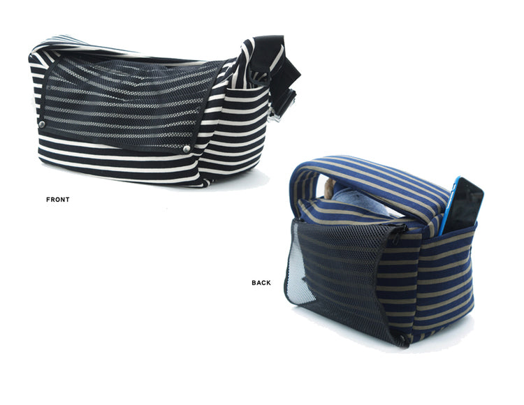 BETTERS | Sling Bag in Grey & White Stripe Carry BETTERS   