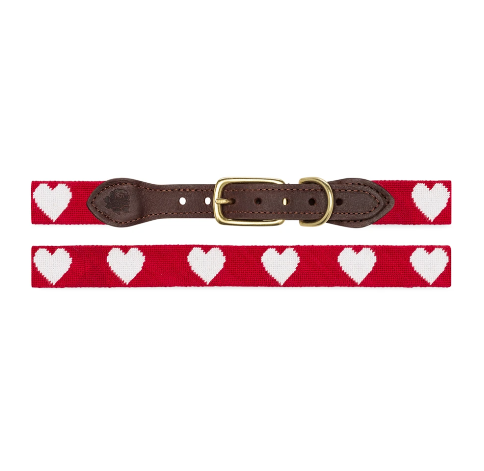 Big Hearted Needlepoint Dog Collar (FINAL SALE) WALK GOOD THREADS   