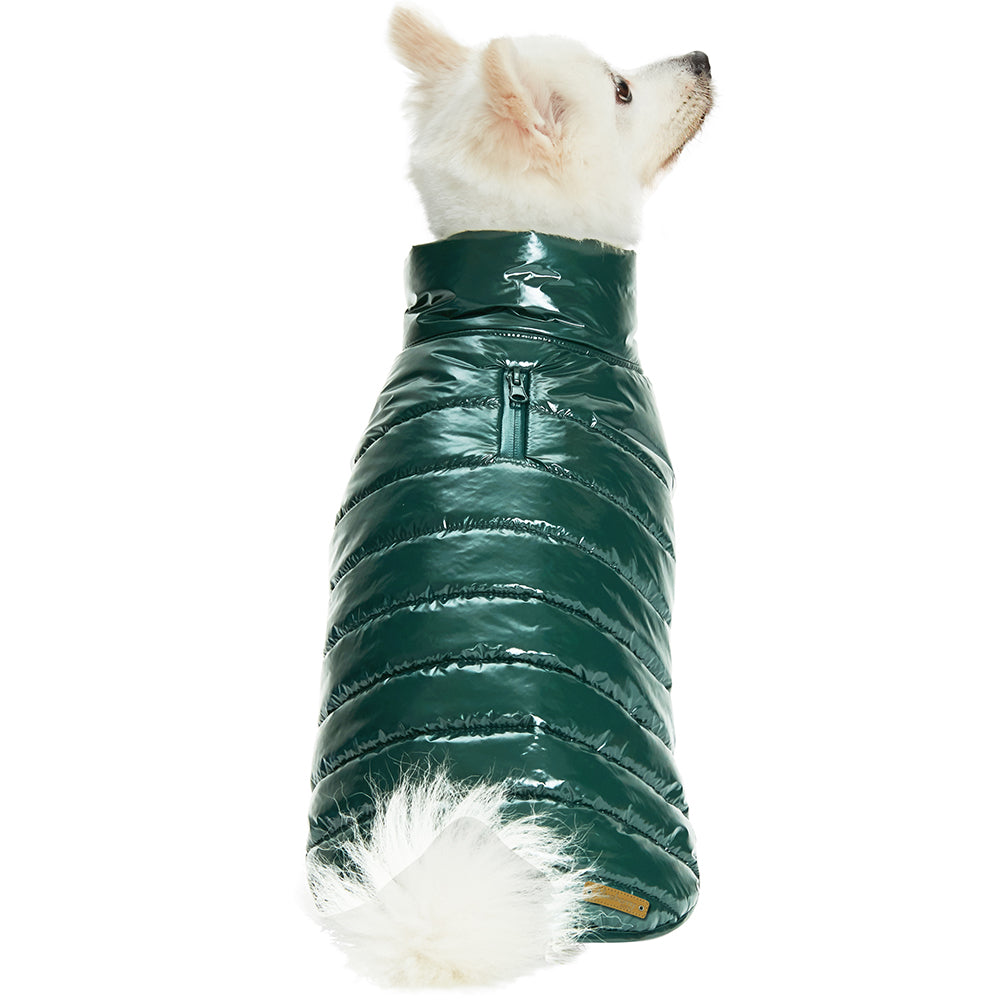 All Weather Quilted Puffer Jacket in Hunter Green (FINAL SALE) Wear DOGS & CATS & CO.   