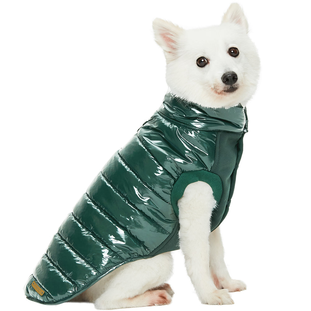 All Weather Quilted Puffer Jacket in Hunter Green (FINAL SALE) Wear DOGS & CATS & CO.   