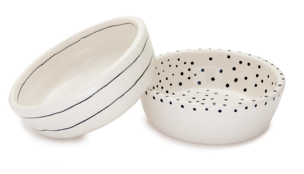 Black + White Stripe Bowl (Dog & Co. Exclusive) Bowls BTW CERAMICS   