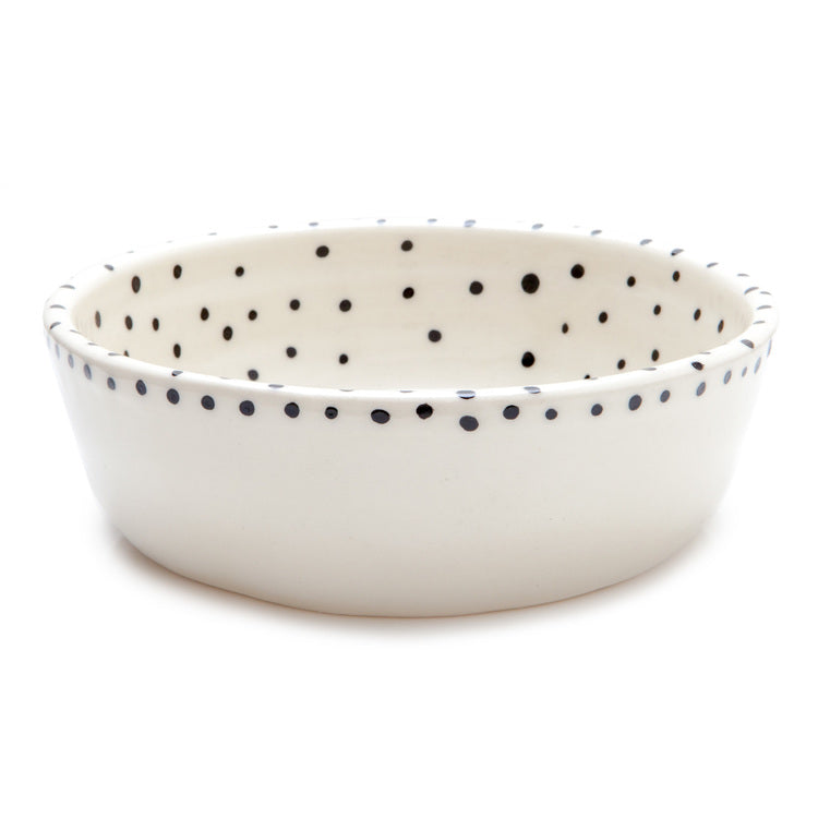 Dots Dog Bowl in Black + White (Dog & Co. Exclusive) | DOG & CO.