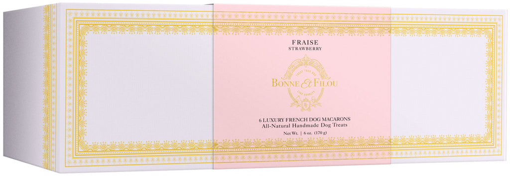 Strawberry Macarons Dog Treat Box Set << FINAL SALE >> Eat BONNE ET FILOU   