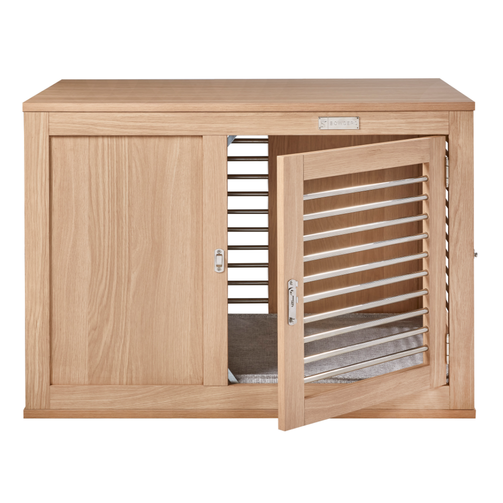 Moderno Dog Crate in White Oak<br>(Direct Ship) Dog Beds BOWSER'S PET PRODUCTS   