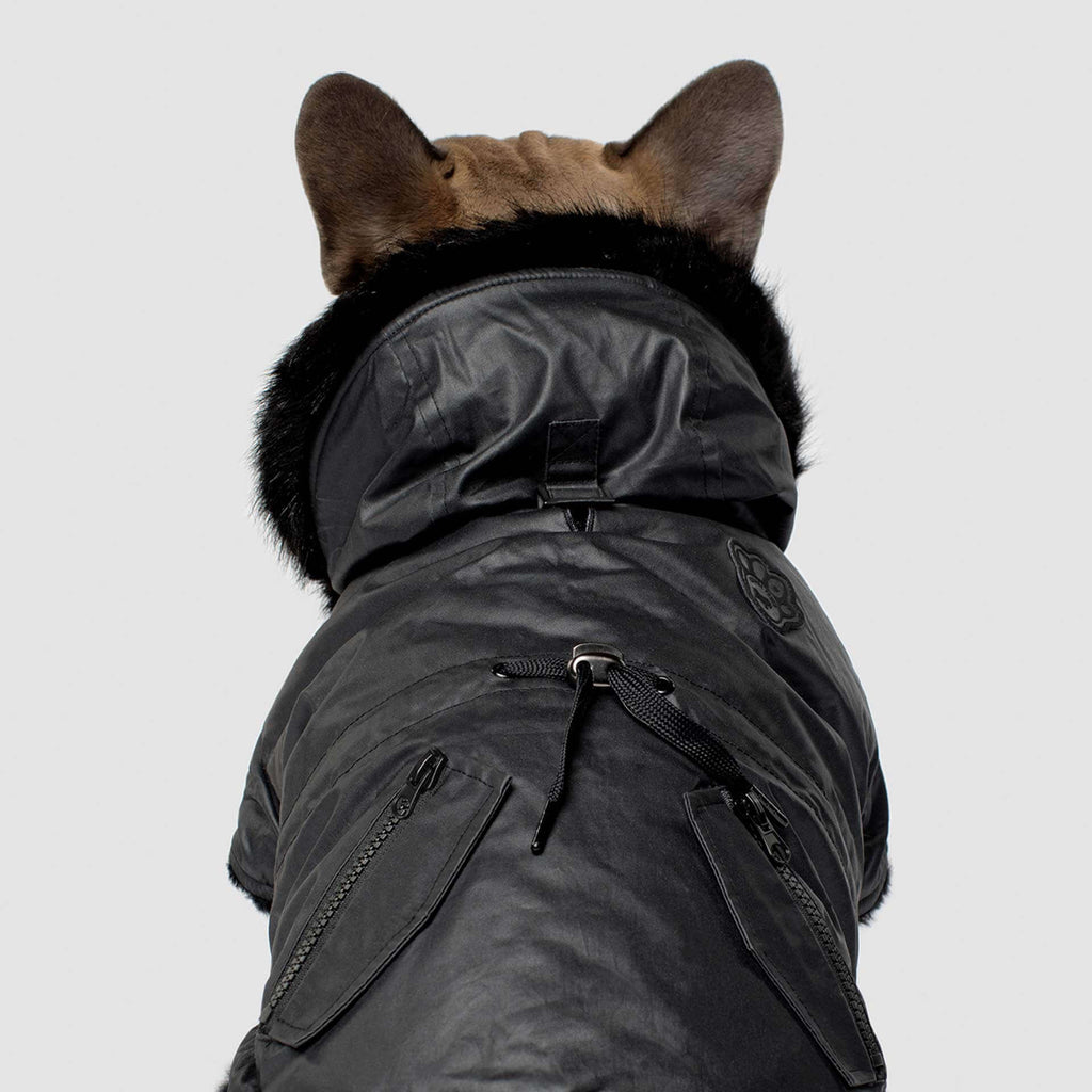 Urban Wax Dog Parka in Black Wear CANADA POOCH   