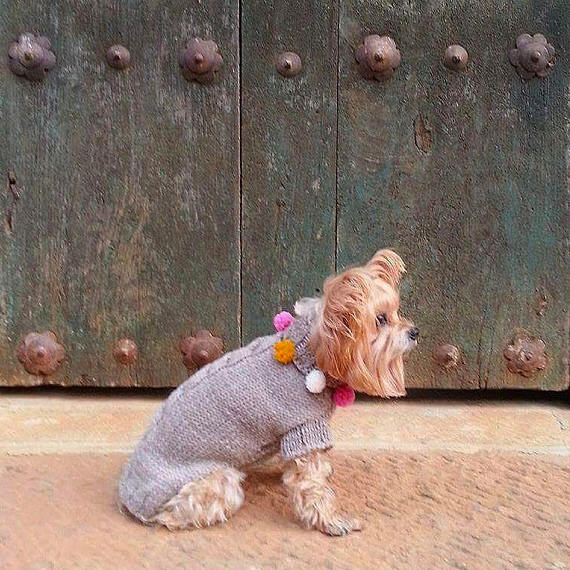 CASA LUNA | Cable Knit Pom-Pom Sweater in Oatmeal Apparel CASA LUNA   