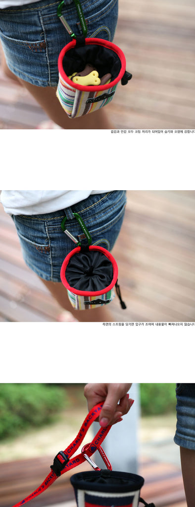 Dog Treat Bag in Navy Stripe WALK CHARLIE'S BACKYARD   