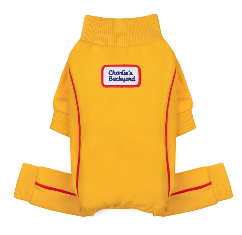 Bruce Warmer Dog Onesie in Yellow << FINAL SALE >> Wear CHARLIE'S BACKYARD   