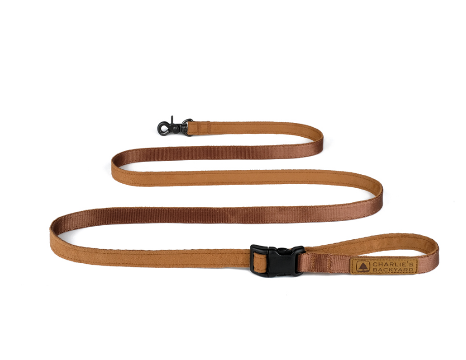 Adjustable Easy Dog Leash in Tan Walk CHARLIE'S BACKYARD   