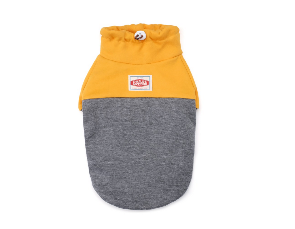 CHARLIE'S BACKYARD | Rover Pullover in Grey & Yellow Apparel CHARLIE'S BACKYARD   