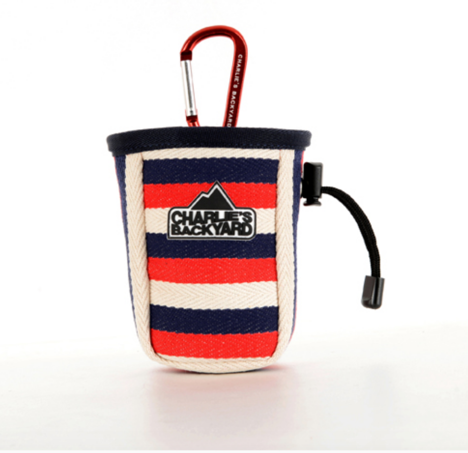 Dog Treat Bag in Navy Stripe WALK CHARLIE'S BACKYARD   