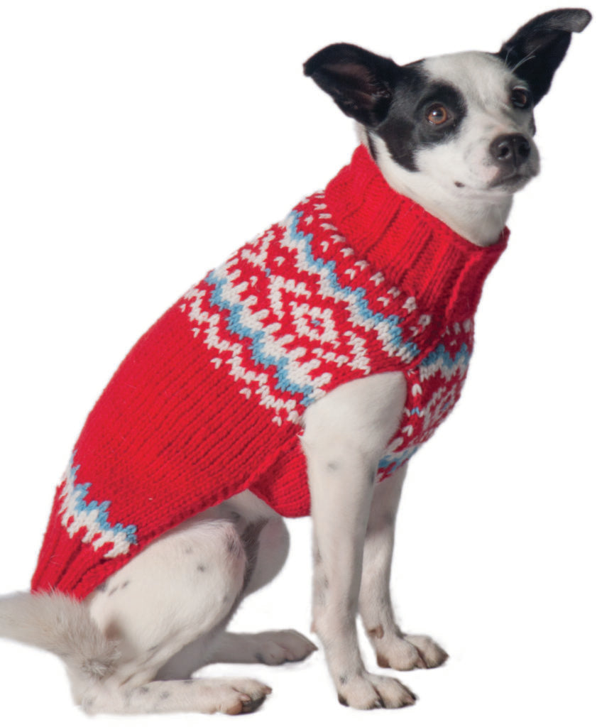 CHILLY DOG | Red Nordic Wool Sweater Apparel Chilly Dog   