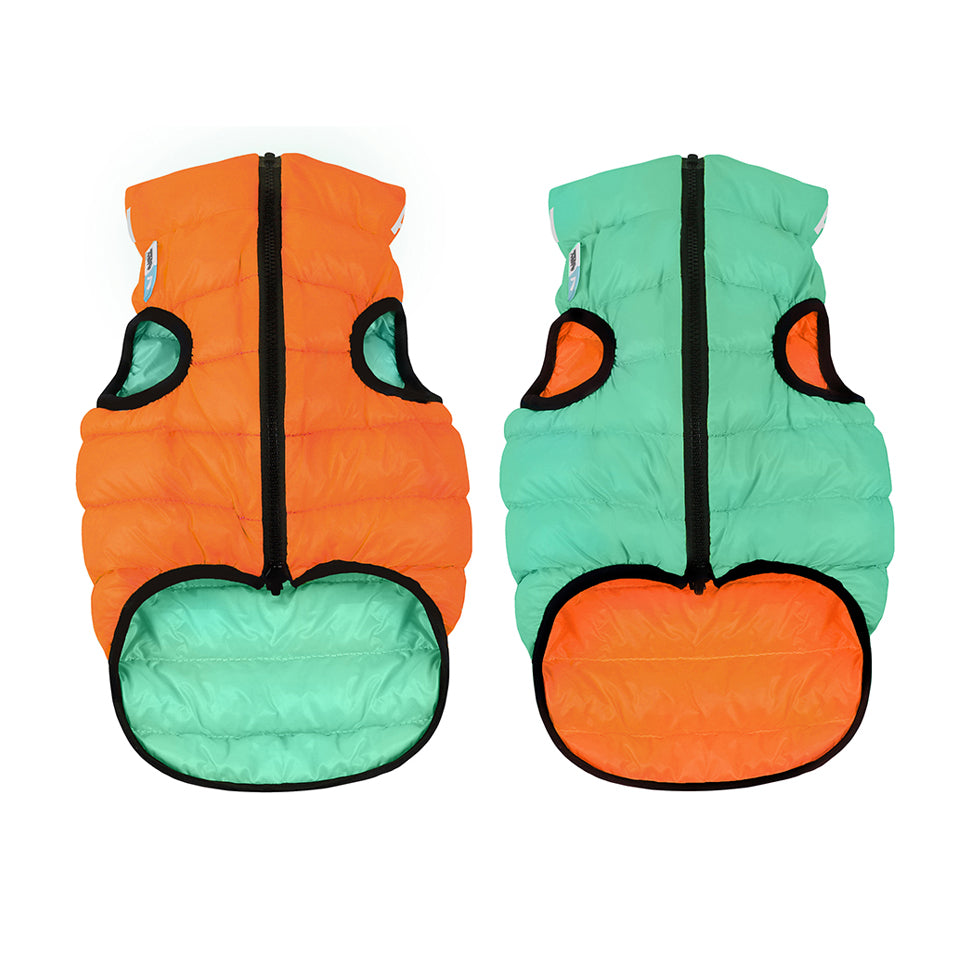 COLLAR BRAND | Reversible AiryVest Lumi in Tangerine + Glow-in-the-Dark Mint (with Harness Hole) Coats & Jackets COLLAR BRAND   