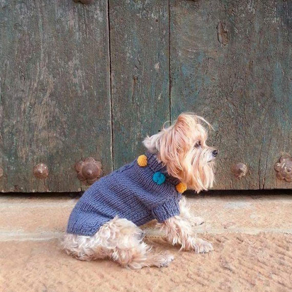CASA LUNA | Cable Knit Pom-Pom Sweater in Charcoal Grey Apparel CASA LUNA   