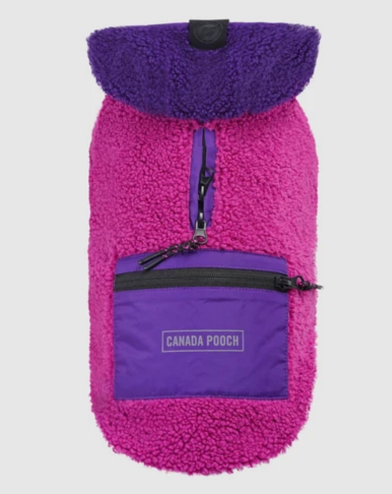 Cool Factor Fleece Dog Hoodie in Pink & Purple (FINAL SALE) Wear CANADA POOCH   